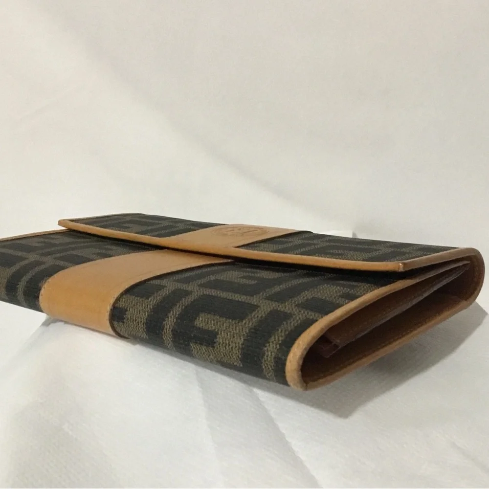 Authentic FENDI Brown Logo Wallet Trifold - Picture 7 of 16